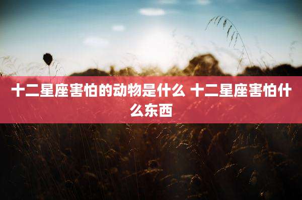 十二星座害怕的动物是什么 十二星座害怕什么东西