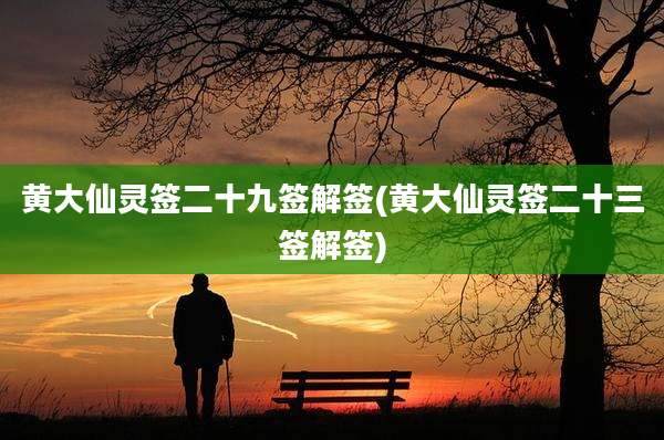 黄大仙灵签二十九签解签(黄大仙灵签二十三签解签)