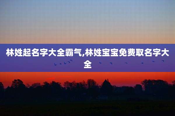 林姓起名字大全霸气,林姓宝宝免费取名字大全