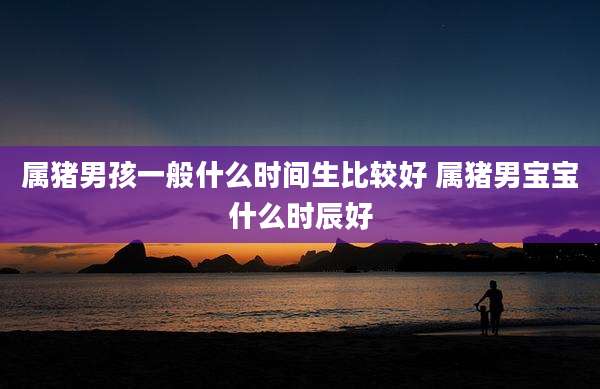 属猪男孩一般什么时间生比较好 属猪男宝宝什么时辰好