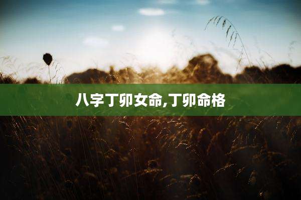 八字丁卯女命,丁卯命格