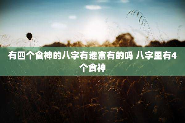 有四个食神的八字有谁富有的吗 八字里有4个食神