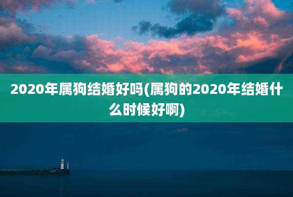 2020年属狗结婚好吗(属狗的2020年结婚什么时候好啊)
