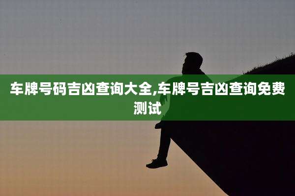 车牌号码吉凶查询大全,车牌号吉凶查询免费测试