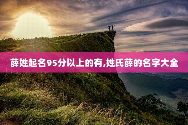 薛姓起名95分以上的有,姓氏薛的名字大全