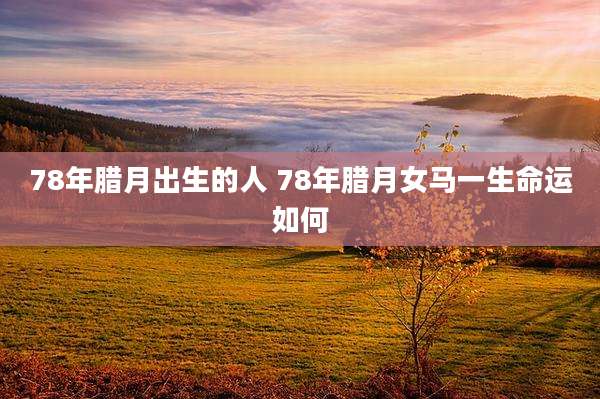 78年腊月出生的人 78年腊月女马一生命运如何