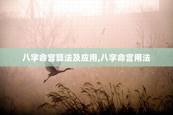 八字命宫算法及应用,八字命宫用法