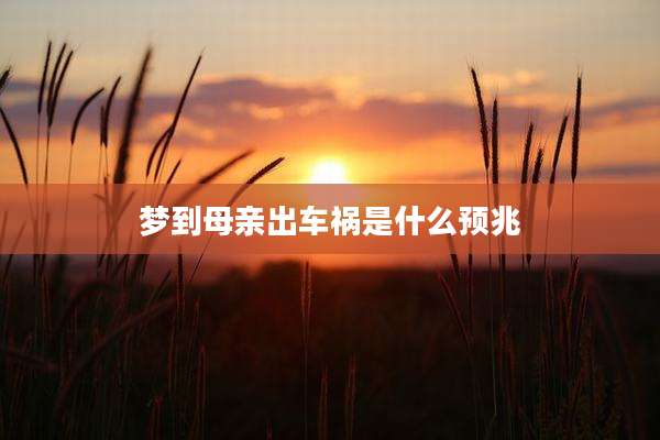 梦到母亲出车祸是什么预兆
