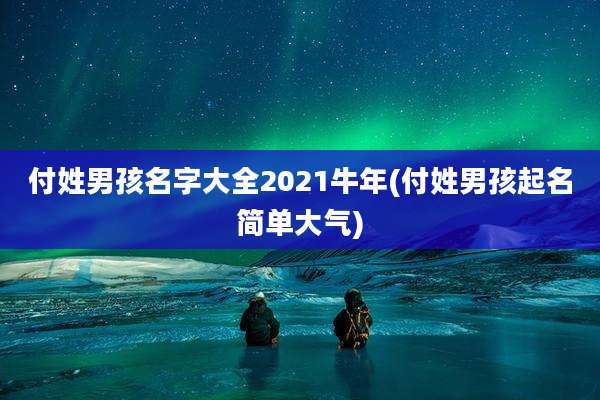 付姓男孩名字大全2021牛年(付姓男孩起名简单大气)