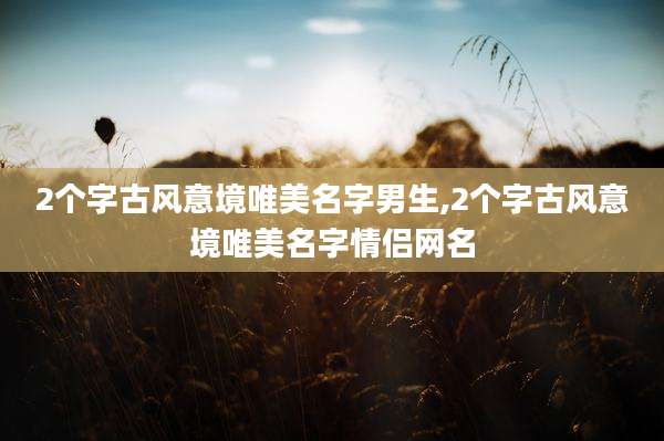 2个字古风意境唯美名字男生,2个字古风意境唯美名字情侣网名