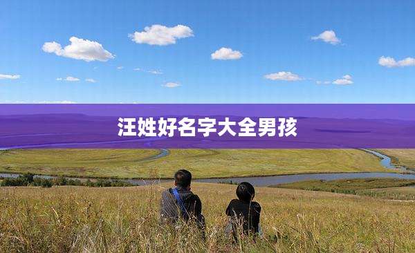 汪姓好名字大全男孩