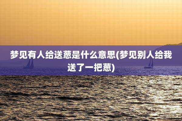 梦见有人给送葱是什么意思(梦见别人给我送了一把葱)