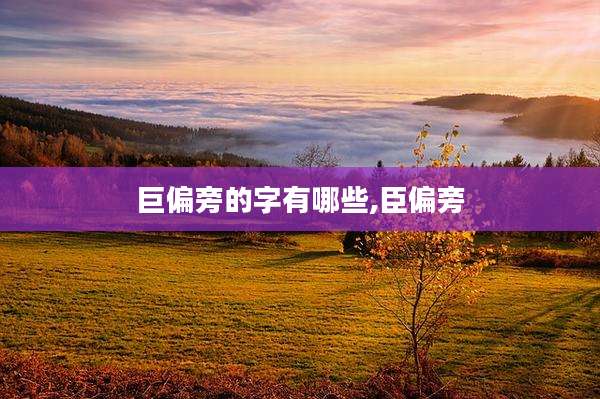 巨偏旁的字有哪些,臣偏旁