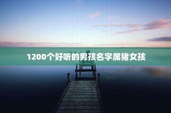 1200个好听的男孩名字属猪女孩