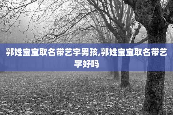 郭姓宝宝取名带艺字男孩,郭姓宝宝取名带艺字好吗