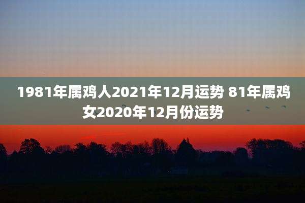 1981年属鸡人2021年12月运势 81年属鸡女2020年12月份运势