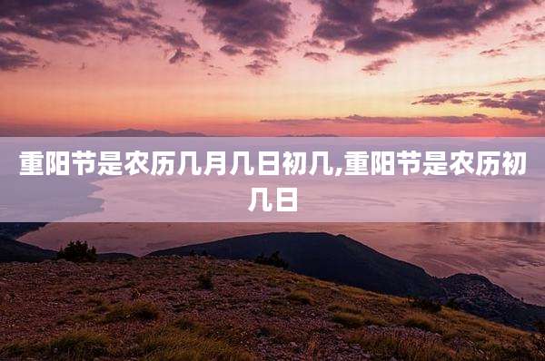 重阳节是农历几月几日初几,重阳节是农历初几日