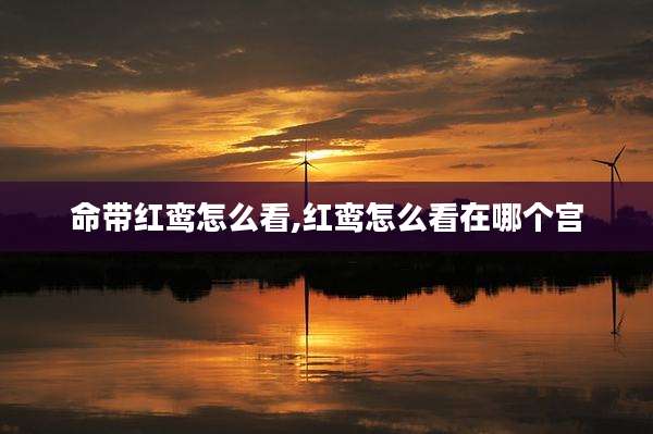 命带红鸾怎么看,红鸾怎么看在哪个宫