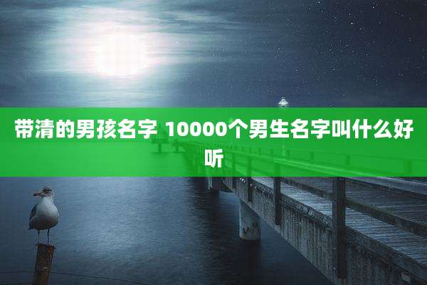 带清的男孩名字 10000个男生名字叫什么好听