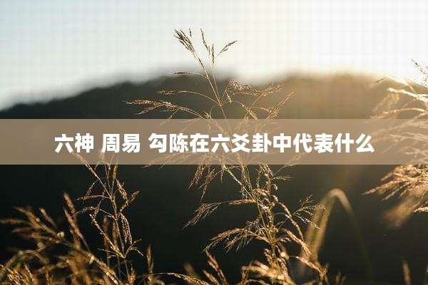 六神 周易 勾陈在六爻卦中代表什么