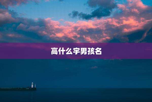 高什么宇男孩名