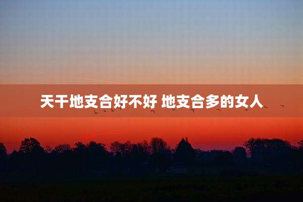 天干地支合好不好 地支合多的女人