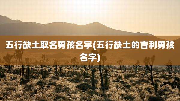 五行缺土取名男孩名字(五行缺土的吉利男孩名字)