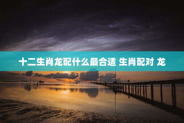 十二生肖龙配什么最合适 生肖配对 龙