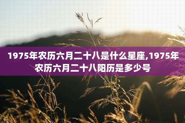 1975年农历六月二十八是什么星座,1975年农历六月二十八阳历是多少号