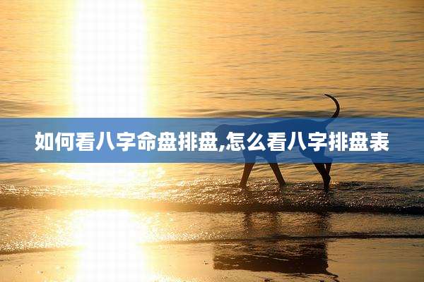 如何看八字命盘排盘,怎么看八字排盘表