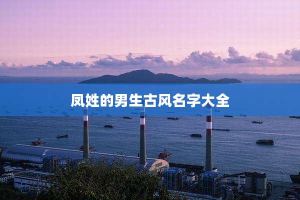 凤姓的男生古风名字大全