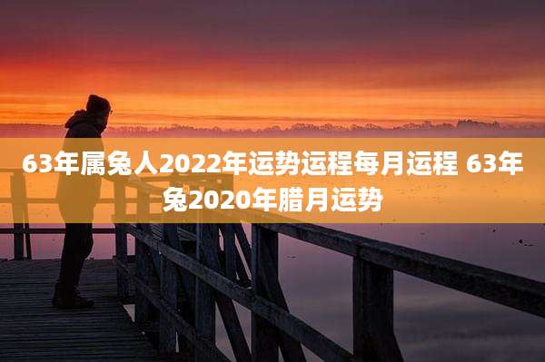 63年属兔人2022年运势运程每月运程 63年兔2020年腊月运势