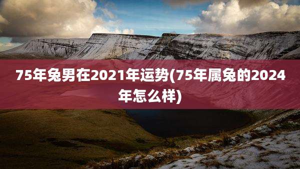 75年兔男在2021年运势(75年属兔的2024年怎么样)