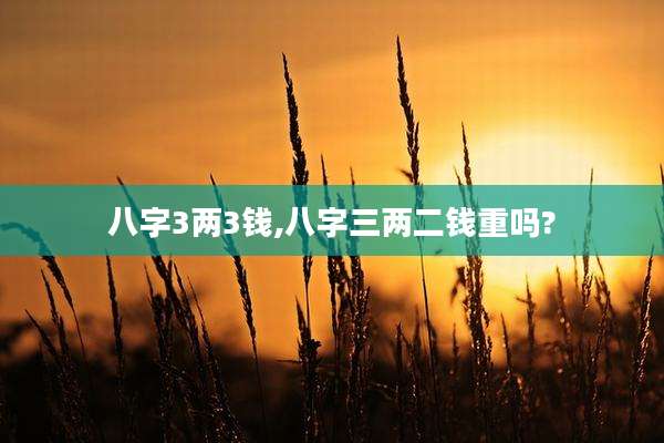八字3两3钱,八字三两二钱重吗?