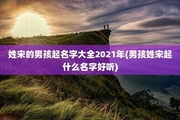 姓宋的男孩起名字大全2021年(男孩姓宋起什么名字好听)