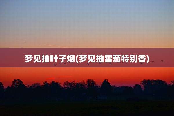梦见抽叶子烟(梦见抽雪茄特别香)