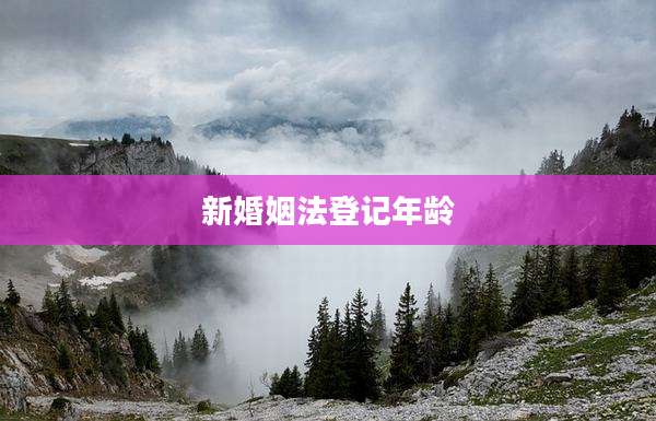 新婚姻法登记年龄