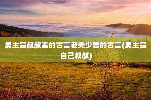 男主是叔叔辈的古言老夫少妻的古言(男主是自己叔叔)