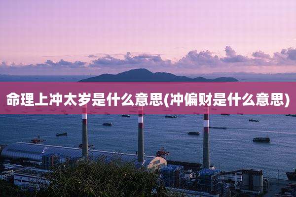 命理上冲太岁是什么意思(冲偏财是什么意思)