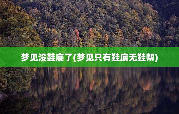 梦见没鞋底了(梦见只有鞋底无鞋帮)