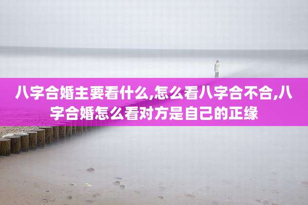 八字合婚主要看什么,怎么看八字合不合,八字合婚怎么看对方是自己的正缘