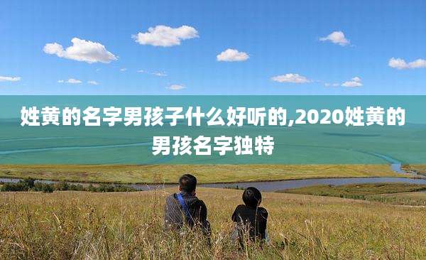 姓黄的名字男孩子什么好听的,2020姓黄的男孩名字独特
