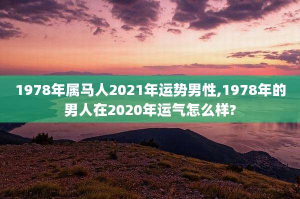 1978年属马人2021年运势男性,1978年的男人在2020年运气怎么样?