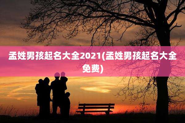 孟姓男孩起名大全2021(孟姓男孩起名大全免费)