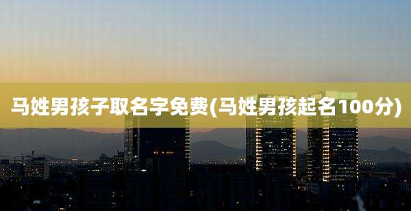 马姓男孩子取名字免费(马姓男孩起名100分)