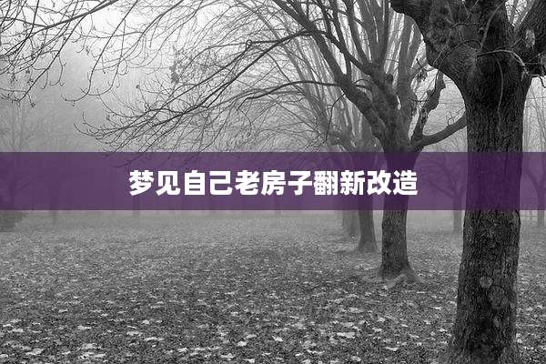 梦见自己老房子翻新改造