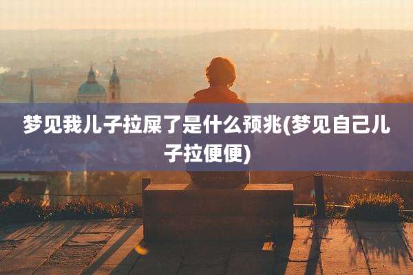 梦见我儿子拉屎了是什么预兆(梦见自己儿子拉便便)