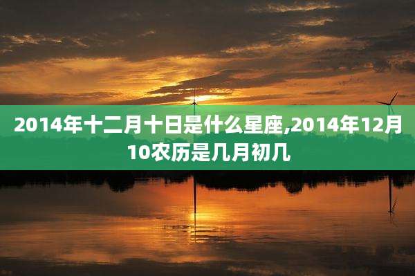 2014年十二月十日是什么星座,2014年12月10农历是几月初几