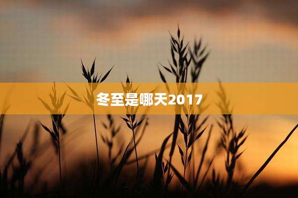 冬至是哪天2017
