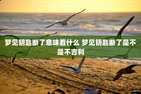 梦见钥匙断了意味着什么 梦见钥匙断了是不是不吉利